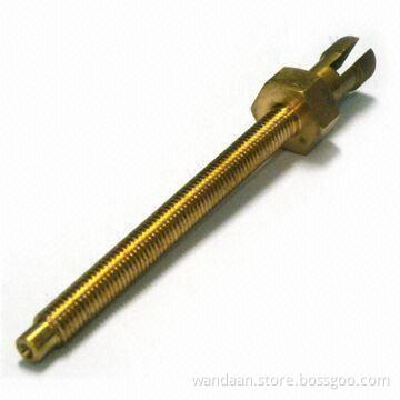 CNC Precision Turned Part with Turning, Tapping, and Plating Process, Made of Brass